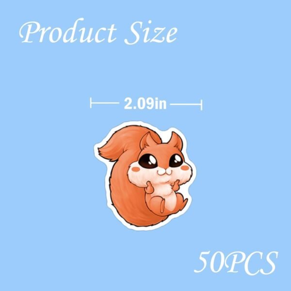 Pack of 50 Foxes Stickers, Cute Fox Animals Stickers, Waterproof Fox Stickers, Reusable Fox Stickers, Scrapbook for Fridge, Bike, Luggage, Motorcycle, Car, Laptop, Bumper, Skateboard