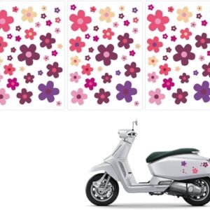 Bicycle Stickers, 105 Flowers Summer Purple Stickers Flowers, Waterproof  Sticker Outdoor for Bicycle, Laptop, Car, Motorcycle, Mobile Phone Notebook (Pack of 3)
