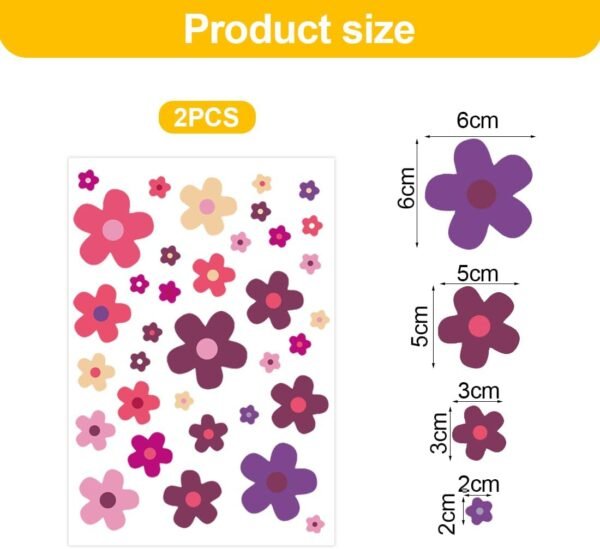Bicycle Stickers, 105 Flowers Summer Purple Stickers Flowers, Waterproof  Sticker Outdoor for Bicycle, Laptop, Car, Motorcycle, Mobile Phone Notebook (Pack of 3)