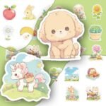Animal Stickers 50 Pieces Cute Decoration for Car Laptop Skateboard Bicycle Moped Motorcycle Bicycle Computer Suitable for Adults Children Animal Aesthetic Sticker Set