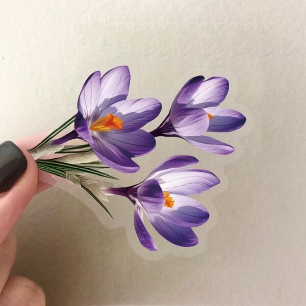 Aesthetic Flower Stickers, 50 Pieces, Fantasy Purple Flowers Sticker Set for Journal, Laptop, , Scrapbooking, Motorcycle, , Bicycle, Skateboard, Suitcase, Waterproof, Transparent