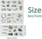 Retro Scrapbooking Sticker Set, Pack of 3 Scrapbook Stickers, 15 Pieces Scrapbooking Plant Stickers, Washi Stickers, Aesthetics Journaling Accessories for Diary, Planner, Notebook, Laptop, Calendar
