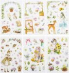 Kawaii Gardening Fairy Girl Floral Sticker Set Cute Animal Rabbit Deer Stationery Stickers Diary Book  Craft Arts Scrapbooking Travel Journal Planner Decorative Label Art Journaling Supplies