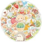 Animal Stickers 50 Pieces Cute Decoration for Car Laptop Skateboard Bicycle Moped Motorcycle Bicycle Computer Suitable for Adults Children Animal Aesthetic Sticker Set