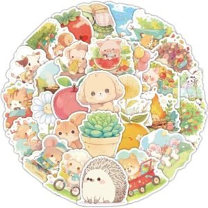 Animal Stickers 50 Pieces Cute Decoration for Car Laptop Skateboard Bicycle Moped Motorcycle Bicycle Computer Suitable for Adults Children Animal Aesthetic Sticker Set