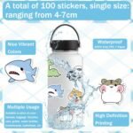 Pack of 100 Animal Stickers Set, Aesthetic Stickers for Water Bottles, Waterproof Vinyl Stickers, for Water Bottles, Scrapbooking, Diary, Laptop