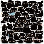 40 Pieces Cute Cat Sticker Decals, Large Stickers, Cute Stickers, Waterproof Vinyl Stickers Decals for Bicycle, Motorcycle, Graffiti, Skateboard, Laptop, Computer, Luggage, Boys and Girls