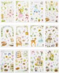 Kawaii Gardening Fairy Girl Floral Sticker Set Cute Animal Rabbit Deer Stationery Stickers Diary Book  Craft Arts Scrapbooking Travel Journal Planner Decorative Label Art Journaling Supplies