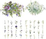 80 Pcs Flower Stickers Set Self Adhesive Paper Stickers Flower Style Stickers for Scrapbooking Letter Wall Notebook Diary Cards Window Phone Case Laptop Making (Style A)