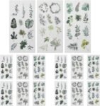 Retro Scrapbooking Sticker Set, Pack of 3 Scrapbook Stickers, 15 Pieces Scrapbooking Plant Stickers, Washi Stickers, Aesthetics Journaling Accessories for Diary, Planner, Notebook, Laptop, Calendar
