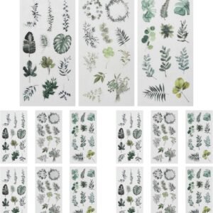 Retro Scrapbooking Sticker Set, Pack of 3 Scrapbook Stickers, 15 Pieces Scrapbooking Plant Stickers, Washi Stickers, Aesthetics Journaling Accessories for Diary, Planner, Notebook, Laptop, Calendar