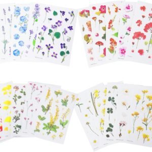 Delicate botanical floral applique set,(360 pieces)Creative Transparent  Sticker Flower Plant Diary Sticker for Scrapbook Card Making Junk Journal Bullet Journal Notebook envelope computer sticker