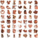 Pack of 50 Foxes Stickers, Cute Fox Animals Stickers, Waterproof Fox Stickers, Reusable Fox Stickers, Scrapbook for Fridge, Bike, Luggage, Motorcycle, Car, Laptop, Bumper, Skateboard