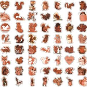 Pack of 50 Foxes Stickers, Cute Fox Animals Stickers, Waterproof Fox Stickers, Reusable Fox Stickers, Scrapbook for Fridge, Bike, Luggage, Motorcycle, Car, Laptop, Bumper, Skateboard