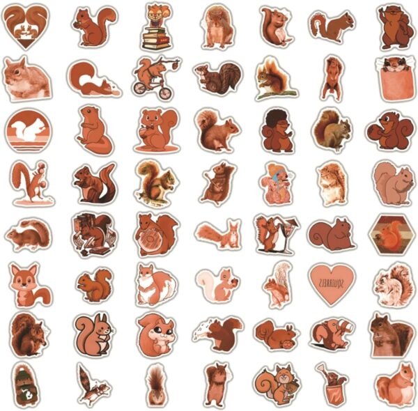 Pack of 50 Foxes Stickers, Cute Fox Animals Stickers, Waterproof Fox Stickers, Reusable Fox Stickers, Scrapbook for Fridge, Bike, Luggage, Motorcycle, Car, Laptop, Bumper, Skateboard