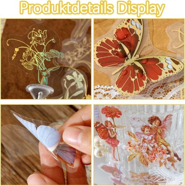 Scrapbooking Stickers, 120 Pieces Vintage Scrapbooking Sticker Set, Waterproof Clear Fairies Scrapbook Stickers, for  Photo Album, Diary Notebook, Scrapbook Supplies