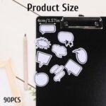 90 PCS Blank Bubble Sticker Paper Labels Cute Cloud Sticker Notes to Write on Decorative Dialog Box Assorted Shape Self-Stick Memo Pads Set for Diary, Planner, Scrapbook, Album, Notebook