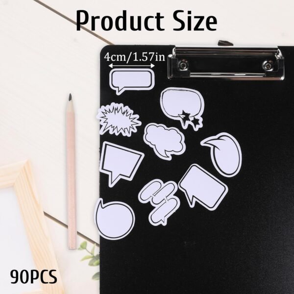 90 PCS Blank Bubble Sticker Paper Labels Cute Cloud Sticker Notes to Write on Decorative Dialog Box Assorted Shape Self-Stick Memo Pads Set for Diary, Planner, Scrapbook, Album, Notebook