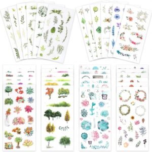 Watercolor Stickers Set (Assorted 600+ Pieces, 36 Sheets) - Decorative Sticker for Scrapbooking, Kid  Arts Crafts, Album, Bullet Journaling, Junk Journal, Planners, Calendars and Notebook