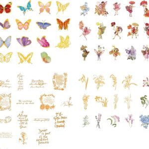 Scrapbooking Stickers, 120 Pieces Vintage Scrapbooking Sticker Set, Waterproof Clear Fairies Scrapbook Stickers, for  Photo Album, Diary Notebook, Scrapbook Supplies