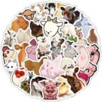 Animal Stickers 50 Pieces Cute Decoration for Car Laptop Skateboard Bicycle Moped Motorcycle Bicycle Computer Suitable for Adults Children Farm Animal Aesthetic Sticker Set