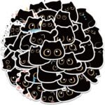40 Pieces Cute Cat Sticker Decals, Large Stickers, Cute Stickers, Waterproof Vinyl Stickers Decals for Bicycle, Motorcycle, Graffiti, Skateboard, Laptop, Computer, Luggage, Boys and Girls