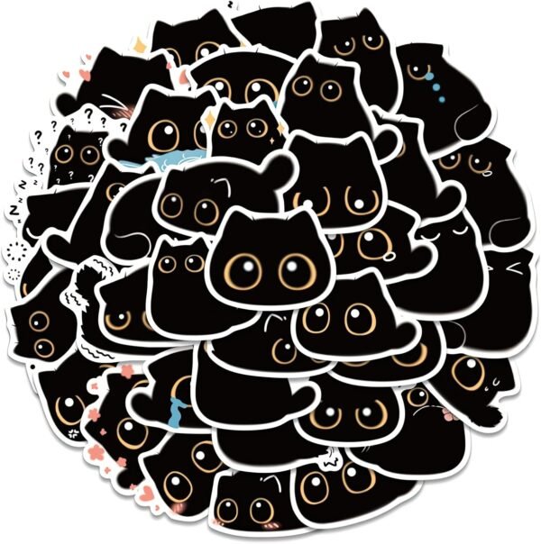 40 Pieces Cute Cat Sticker Decals, Large Stickers, Cute Stickers, Waterproof Vinyl Stickers Decals for Bicycle, Motorcycle, Graffiti, Skateboard, Laptop, Computer, Luggage, Boys and Girls