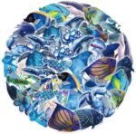 Marine Stickers 50 Pieces Cute Decoration for Car Laptop Skateboard Bicycle Moped Motorcycle Bicycle Computer Suitable for Adults Children Sea Animals Aesthetic Sticker Set