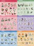 90 PCS Flower Fruit Scrapbook Stickers Kit Flower  Transparent Waterproof Stickers Set for Junk Journal Journaling Water Bottles Phone Laptop Decals Pack for Teens Girls Kids Adults