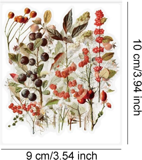 320 Pcs Flower Insect Stickers Set,  Transparent Decorative Stickers, Self Adhesive Plants, Animal Stickers for Scrapbooking, Art, , Craft, Notebook, Diaries, Wall etc.