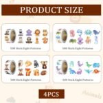 Pack of 2000 Round Cartoon Animal Stickers, Animal Reward Stickers, Children's Stickers, Sea Creatures, Waterproof Self-Adhesive Stickers for Scrapbooking, , Crafts, Journal, School, Home