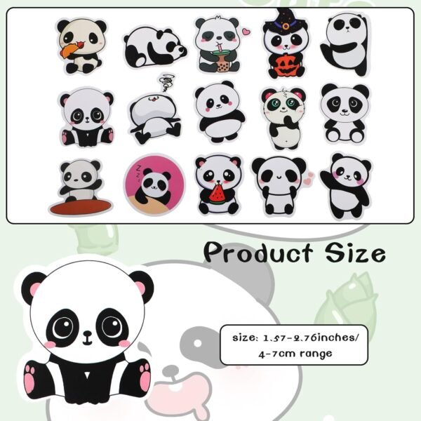 100pcs Cute Panda Stickers Pack Cartoon Panda Stickers for Kids Funny Panda Stickers for Water Bottle Vinyl Waterproof Animal Sticker Party Decoration for Adult Scrapbook Laptop Bicycle Guitar Luggage