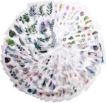 48 Sheets 860 Non-Repeating Watercolor Green Plant Scrapbook Sticker Set Scrapbooking Washi Planner Sticker Self Adhesive Decorative Sticker for  Laptop Journaling Diary Album Art Craft