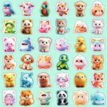 100 PCS Cute Animal Stickers for Kids,Kawaii Stickers for Girls Boys,Waterproof Vinyl Stickers for Water Bottle Laptop Notebook