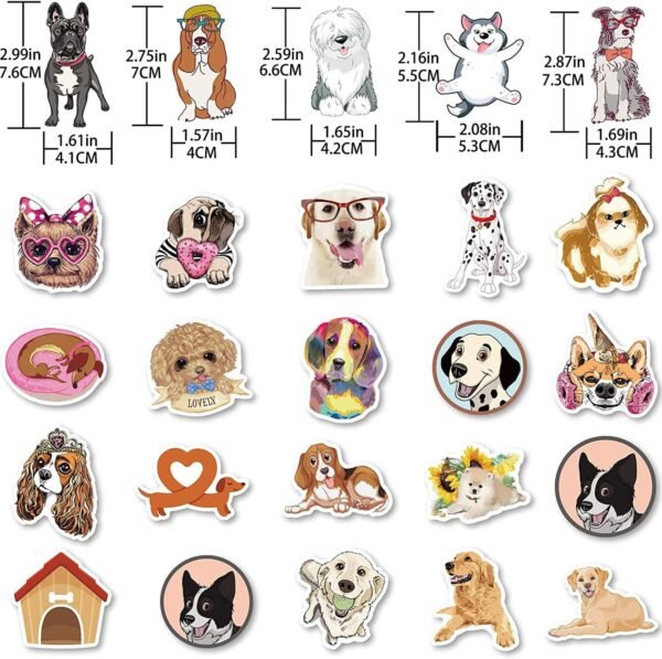 Pack of 80 Cute Dog Stickers, Vinyl Stickers, for  Decoration, Scrapbooking, Diary, Photo Album, Calendar, Notebook, Hand Account.