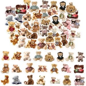 46pcs Stickers for Scrapbooking Small Scrapbook Sticker Set, Journaling Bullet Junk Journal Supplies, Planner, Kid  Art Crafts, Laptop, Suitcase (Little Bear)