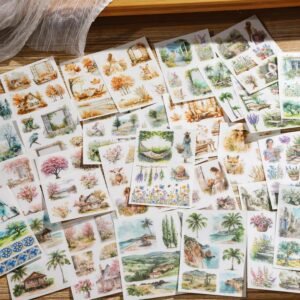 Flower Stickers for Scrapbook, Diary, Notebook, Garden Sticker, Aesthetic Stickers, Decorative (Monet's Garden)