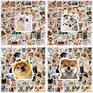 Cat Sticker Dog Sticker Set 200 Pieces Waterproof Vinyl Stickers for Laptop, Skateboard, Phone, Notebook