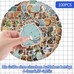 100 Pieces Animal Stickers Children, Cartoon Animals Sticker Set, Waterproof Vinyl Stickers for Scrapbook, Funny Animal Pattern, Adults, Children, Teenagers for Stickers