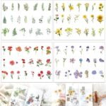 Pack of 160 Plant Stickers Photo Album Leaves Decorative Stickers Scrapbooking Plants Journaling Scrapbooking Stickers Flowers Sticker Set for Photo Album Sticker Book Diary Notebook Calendar