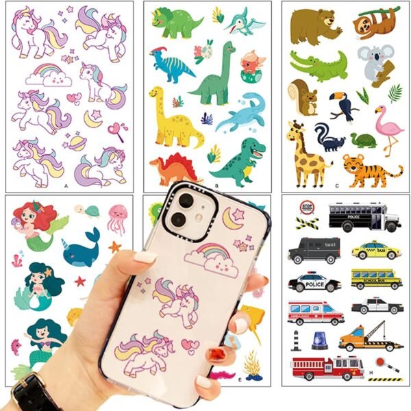 Rub on Transfers Stickers 75+ Patterns Unicorn Animal Car Decorative Sticker  Decals Furniture Arts Crafts for Kids Masks Scrapbooking Water Glass Notebook Phone Case, 6 Sheets