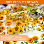 Pack of 180 Stickers Flowers Sunflower Scrapbook Accessories Set Bullet Journal Aesthetic Stickers Transparent  for Photo Album Scrapbook Notebook Diary Laptops  Gift Wrapping Decoration