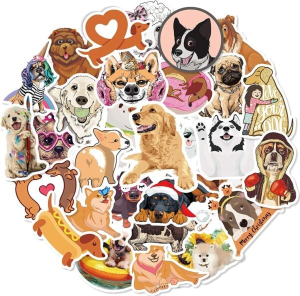 Pack of 80 Cute Dog Stickers, Vinyl Stickers, for  Decoration, Scrapbooking, Diary, Photo Album, Calendar, Notebook, Hand Account.