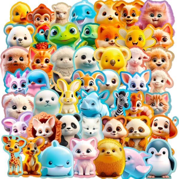 100PCS 3D Animal Stickers and Vinyl Decals – Cute Monster & Critter Waterproof Stickers for Journals, Scrapbooks, Water Bottles, Laptops – Great for Kids, Teens, Boys, Girls