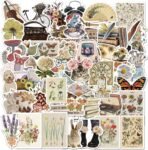 Pack of 100 Aesthetic Stickers, Vintage Stickers, Cute Sticker Set, Stickers for  Scrapbook Accessories, Photo Album, Diary, Notebook, Scrapbooking