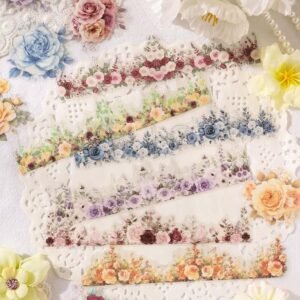 90PCS Colored Rose Flower Scrapbook Stickers Kit Vintage Rose  Transparent Waterproof Stickers Set for Junk Journal Journaling Water Bottles Phone Laptop Decals Pack for Teens Girls Kids Adults