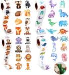 Pack of 2000 Round Cartoon Animal Stickers, Animal Reward Stickers, Children's Stickers, Sea Creatures, Waterproof Self-Adhesive Stickers for Scrapbooking, , Crafts, Journal, School, Home