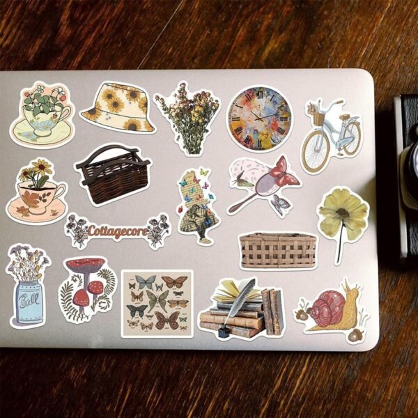 Pack of 100 Aesthetic Stickers, Vintage Stickers, Cute Sticker Set, Stickers for  Scrapbook Accessories, Photo Album, Diary, Notebook, Scrapbooking