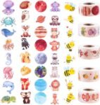 Animal Stickers 500 Pieces Stickers Animals Children Round Cartoon Reward Sticker Set Animal Sticker Animal Pattern Sticker 5 Rolls 40 Patterns for Children Students Friend Book Lovers