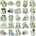50PCS Turtle Stickers for Kids,Waterproof Vinyl Tortoise Animals Stickers for Decorating Laptops, Water Bottles, Notebooks, Party Gifts for Kids Teens and Adults (Turtle)